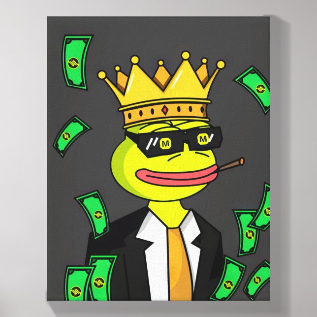 Canvas Wrap, Black Friday Pepe The Frog Mooney Art Photo Tile (Front Set)