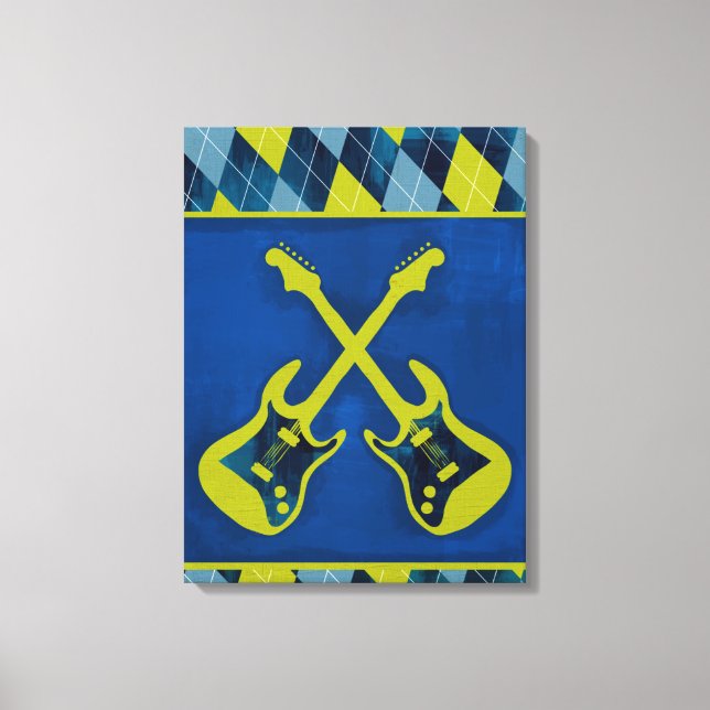 Canvas Wrapped Jr. Rock n' Roll / cross-guitars Print (Front)