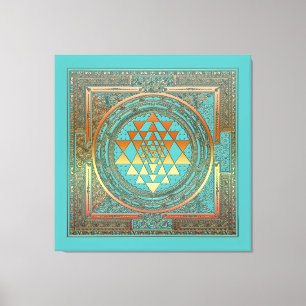 canvas yoga manala chakra gold symbol turquoise