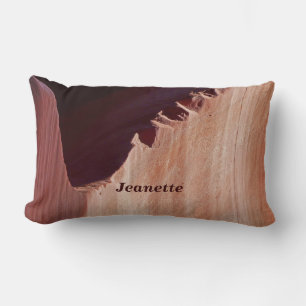 Canyon Abstract Personalized Name Southwest Brown Lumbar Pillow