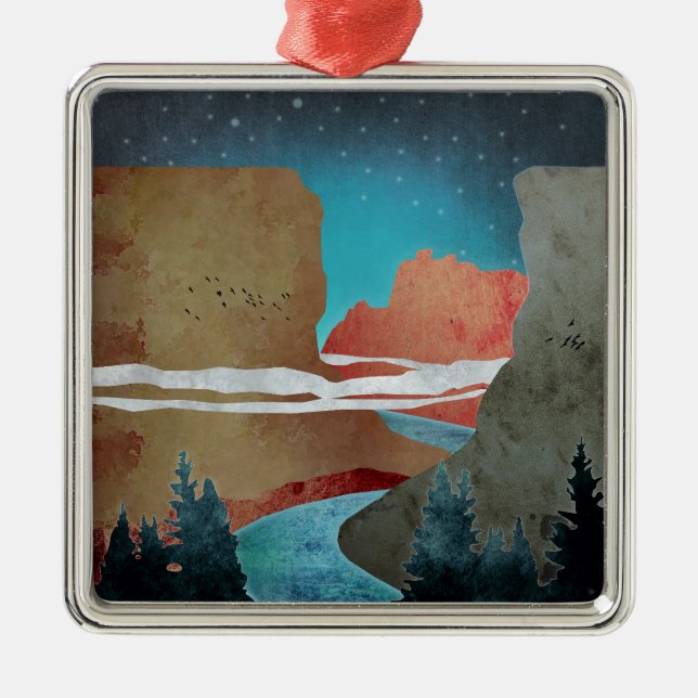 Canyon Birds Metal Ornament (Front)