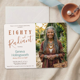 Canyon Chic 80th Birthday Milestone Photo Invitation