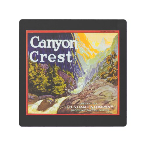 Canyon Crest Oranges packing label Metal Print