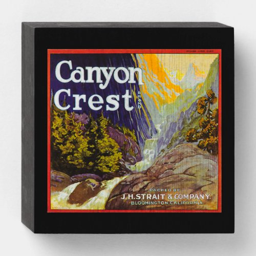 Canyon Crest Oranges packing label Wooden Box Sign