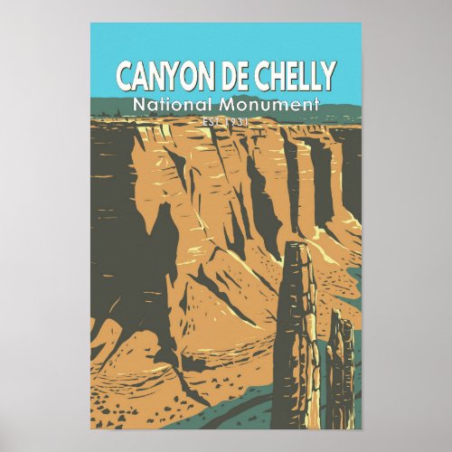 Canyon De Chelly National Monument Arizona Vintage Poster