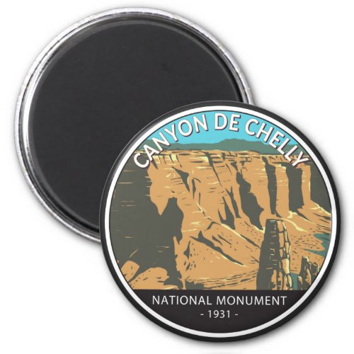 Canyon De Chelly National Monument Vintage Circle Magnet