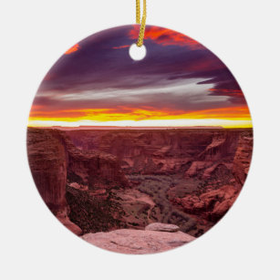 Canyon de Chelly, sunset, Arizona Ceramic Ornament