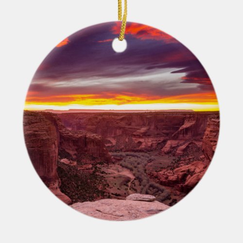 Canyon de Chelly sunset Arizona Ceramic Ornament