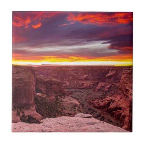 Canyon de Chelly sunset Arizona Ceramic Tile