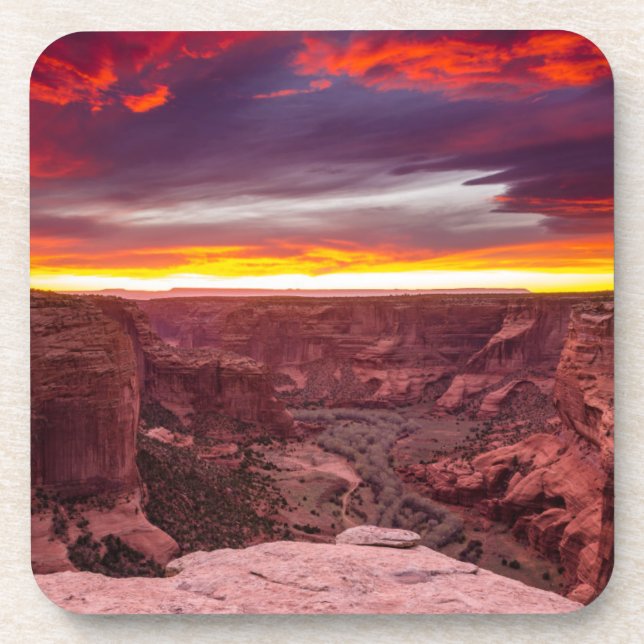 Canyon de Chelly, sunset, Arizona Drink Coaster (Front)