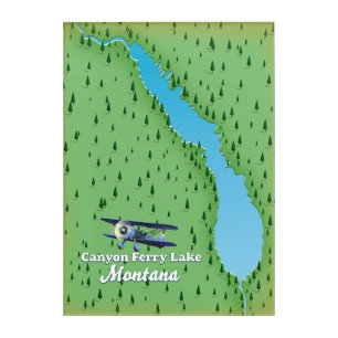 Canyon Ferry Lake Montana lake map Acrylic Print