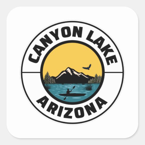 Canyon Lake Arizona Mountain Fishing Kayaking Square Sticker