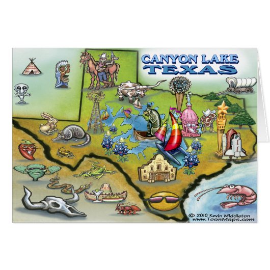 Canyon Lake TEXAS Map Cards (Front Horizontal)