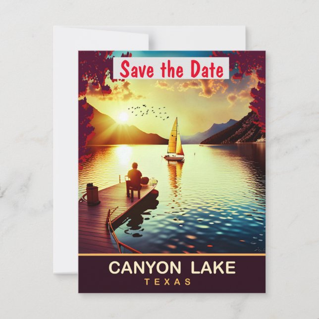Canyon Lake, Texas, Travel Postcard,  Save The Date (Front)