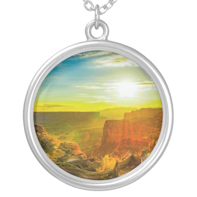 Canyon lands National Park Moab Utah Silver Plated Necklace (Front)