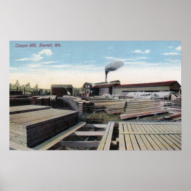 Canyon Lumber Mill Scene Poster (Front)