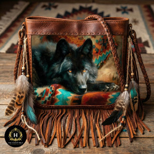 Canyon Night Black Wolf Portrait Tissue Paper