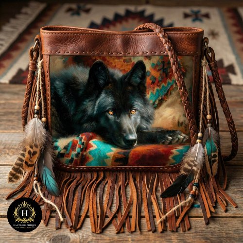 Canyon Night Black Wolf Portrait Tissue Paper