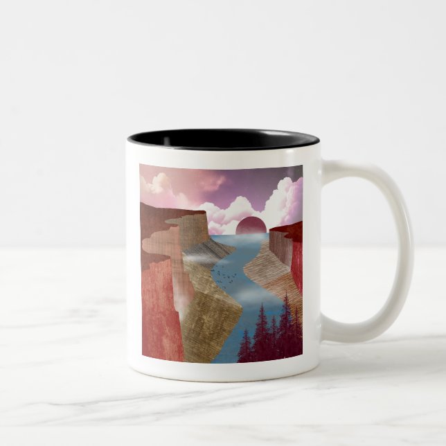 Canyon Ocean Landscape Two-Tone Coffee Mug (Right)
