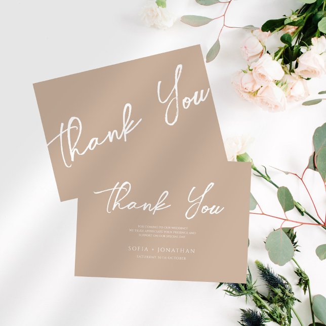 Canyon Rose Minimalist Wedding Thank You Card (Creator Uploaded)