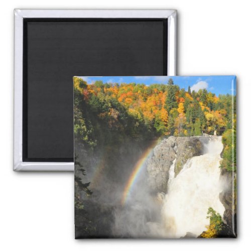 Canyon Sainte_Anne Waterfall Rainbow Quebec Magnet