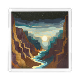 Canyon Sunset Landscape Acrylic Tray