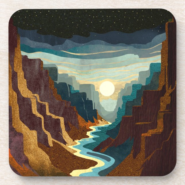 Canyon Sunset Landscape Beverage Coaster (Front)