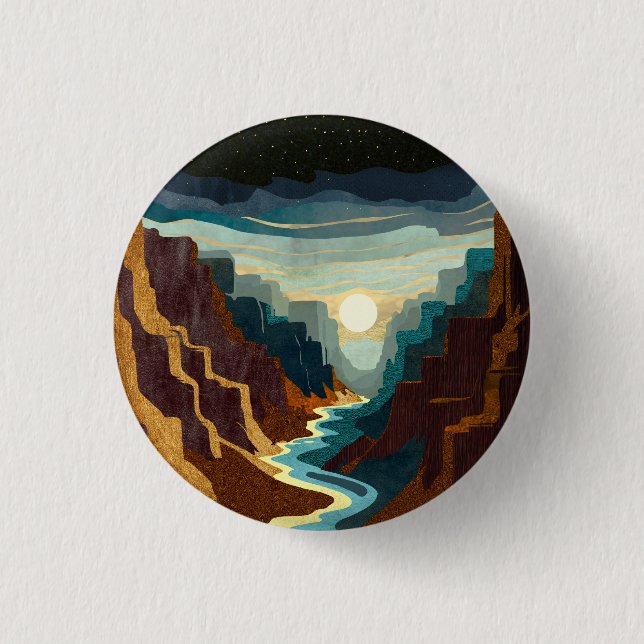 Canyon Sunset Landscape Button (Front)