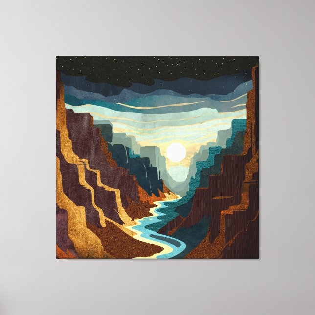 Canyon Sunset Landscape Canvas Print (Front)
