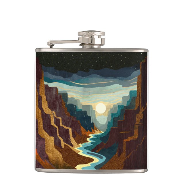 Canyon Sunset Landscape Flask (Front)