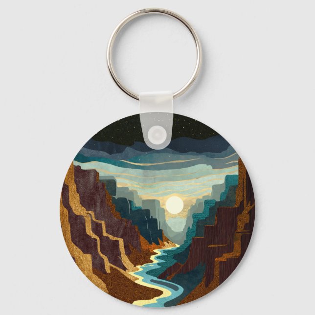 Canyon Sunset Landscape Keychain (Back)