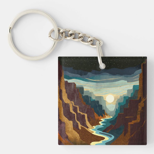 Canyon Sunset Landscape Keychain (Front)