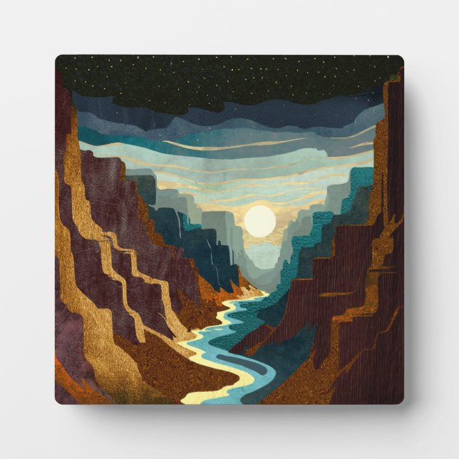 Canyon Sunset Landscape Plaque (Front)