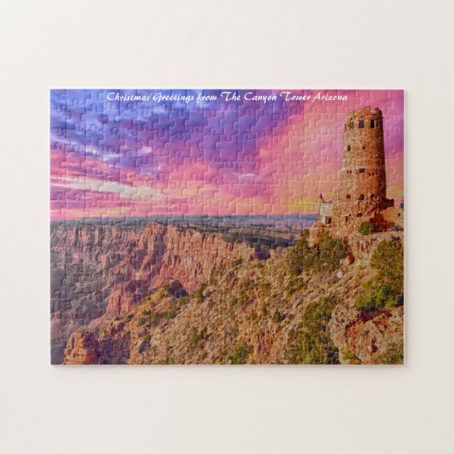 Canyon Tower Arizona.Christmas Greetings Jigsaw Puzzle (Horizontal)