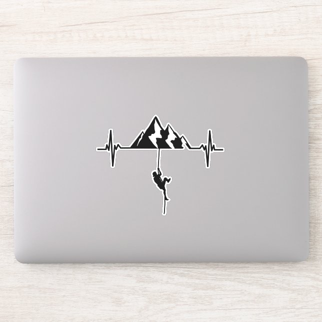Canyoning Rock Climbing Heartbeat Sticker (Computer)