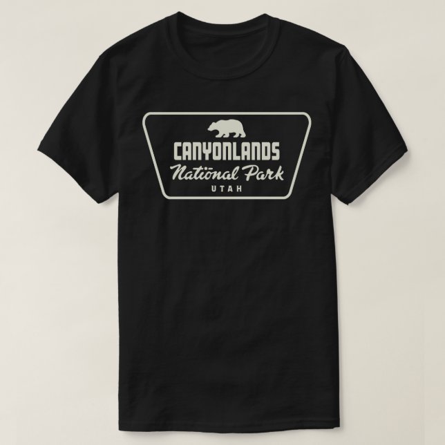Canyonlands National Park Bear Badge Tan T-Shirt (Design Front)