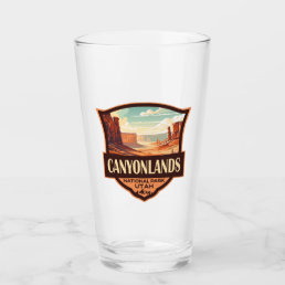 Canyonlands National Park Illustration Retro Glass
