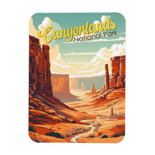 Canyonlands National Park Illustration Retro Magnet