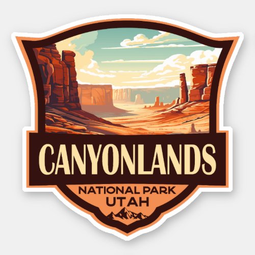 Canyonlands National Park Illustration Retro Sticker