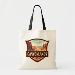 Canyonlands National Park Illustration Retro Tote Bag