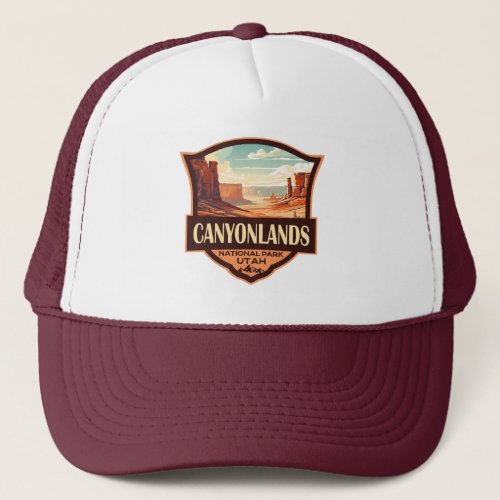 Canyonlands National Park Illustration Retro Trucker Hat