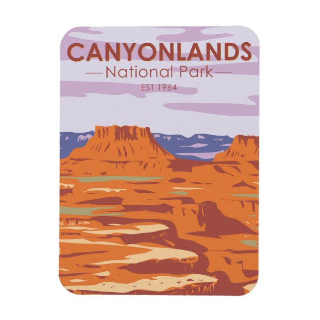 Canyonlands National Park Island In the Sky Retro Magnet (Vertical)