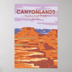 Canyonlands National Park Island In the Sky Retro Poster
