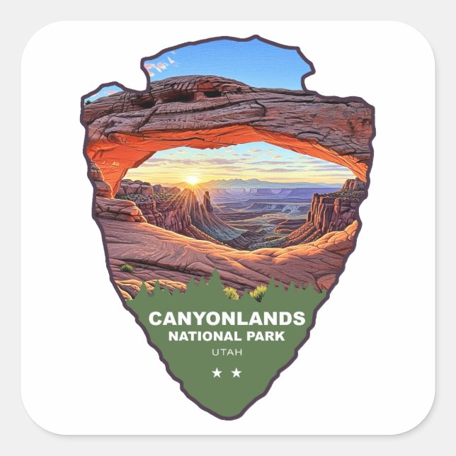 Canyonlands National Park Mesa Arch Arrowhead Square Sticker (Front)