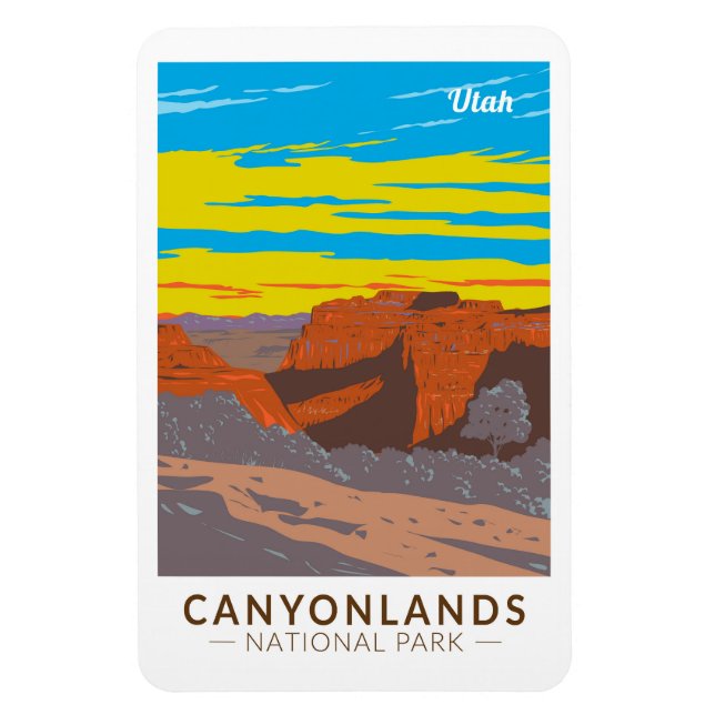 Canyonlands National Park Moab Travel Art Vintage Magnet (Vertical)