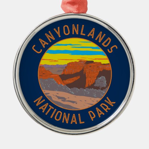 Canyonlands National Park Moab Travel Art Vintage Metal Ornament
