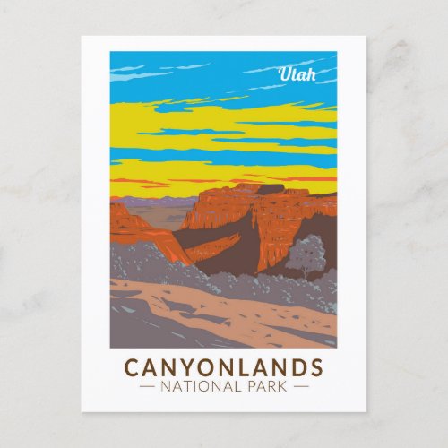 Canyonlands National Park Moab Travel Art Vintage Postcard