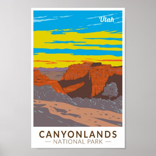 Canyonlands National Park Moab Travel Art Vintage Poster