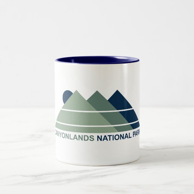 Canyonlands National Park Mountain Sun Two-Tone Coffee Mug (Center)