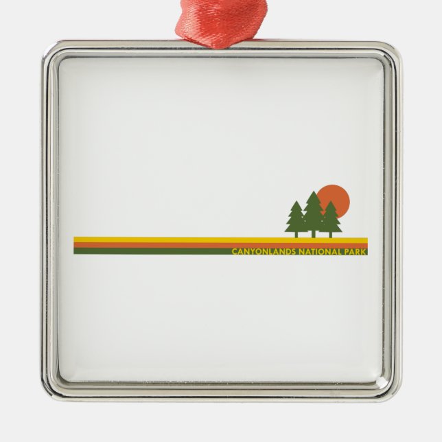 Canyonlands National Park Pine Trees Sun Metal Ornament (Front)